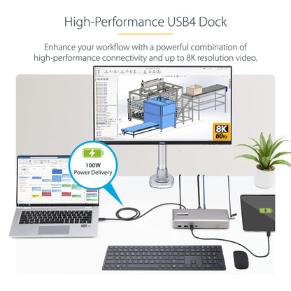 USB4 DOCKING STATION DUAL HDMI 4K 60HZ USB-C 40GBPS 6X USB