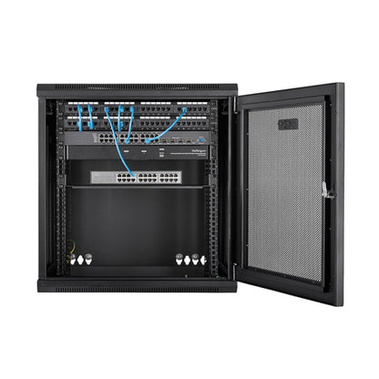 WALL MOUNT NETWORK CABINET 12U HINGED SERVER RACK ENCLOSURE