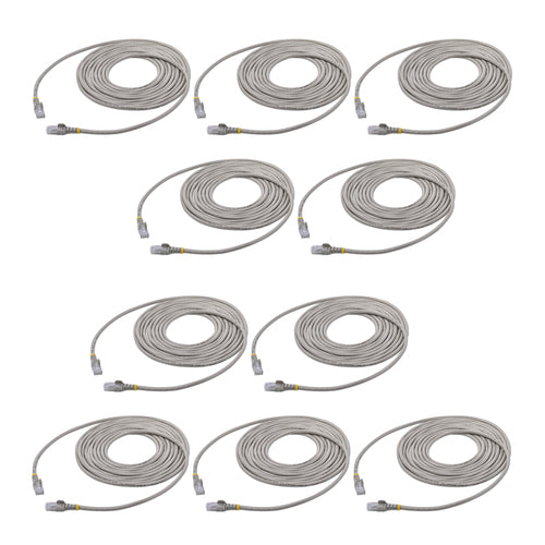 15FT GREY 10 PACK CAT6 CABLE SNAGLESS RJ45 UTP PATCH CABLE CORD