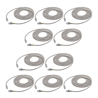 15FT GREY 10 PACK CAT6 CABLE SNAGLESS RJ45 UTP PATCH CABLE CORD