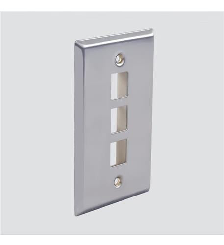 3 PORT SINGLE GANG STAINLESS PLATE