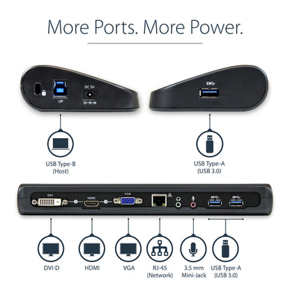USB 3.0 DOCKING STATION UNIVERSAL DUAL MONITOR HDMI DVI VGA