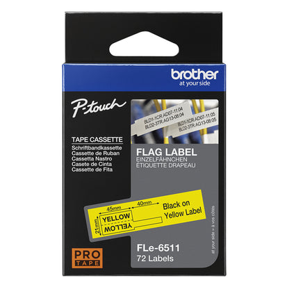 1PK 0.82X1.7IN 0.41X1.7IN FOLD POLYP FLAG BLACKINK YELLOW 72LABL