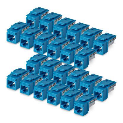 CAT6 UTP KEYSTONE JACK 24-PACK 90-DEGREE 110 PUNCH DOWN BLUE (C6KEY110BL24PK)