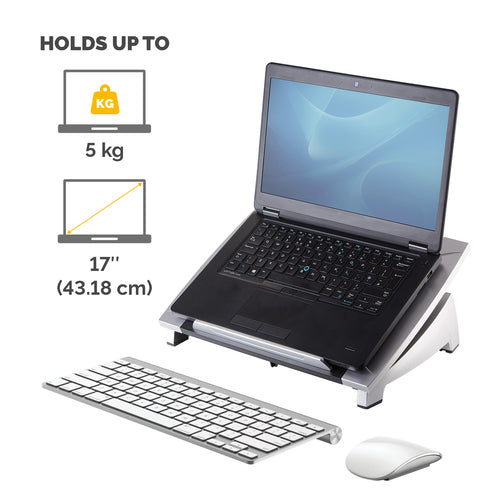 OFFICE SUITES LAPTOP RISER ADJUSTABLE ANGLE SILVER/BLACK