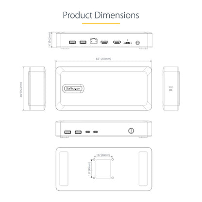 USB4 DOCKING STATION DUAL HDMI 4K 60HZ USB-C 40GBPS 6X USB