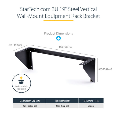 WALL MOUNT PATCH PANEL BRACKET 3U VERTICAL PANEL MOUNTING BRACKET