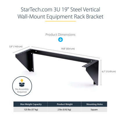 WALL MOUNT PATCH PANEL BRACKET 3U VERTICAL PANEL MOUNTING BRACKET