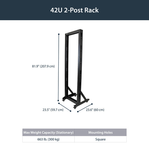 2 POST OPEN FRAME SERVER RACK NETWORK EQUIPMENT AV MEDIA RACK