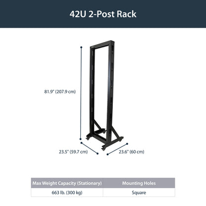 2 POST OPEN FRAME SERVER RACK NETWORK EQUIPMENT AV MEDIA RACK