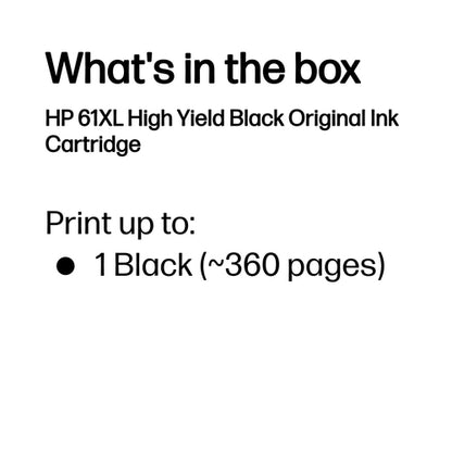 HP 61XL BLACK ORIGINAL INK CARTRIDGE
