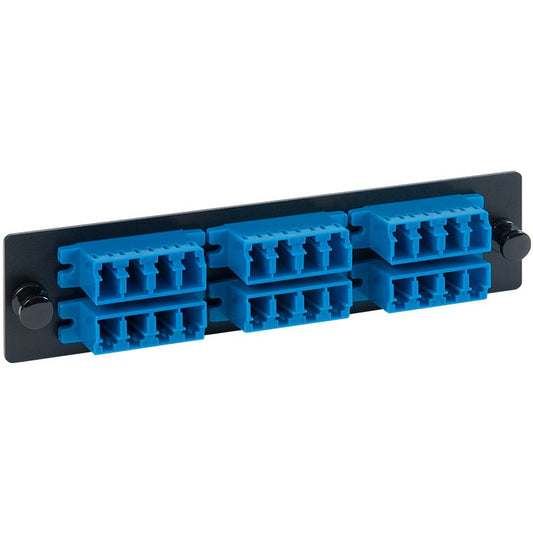 ADAPTER PANEL- 6 QUAD LC- 24F- BLUE- SM