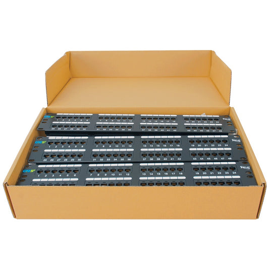 PATCH PANEL- CAT 5E- 48-PORT- 2RMS- 6 PK