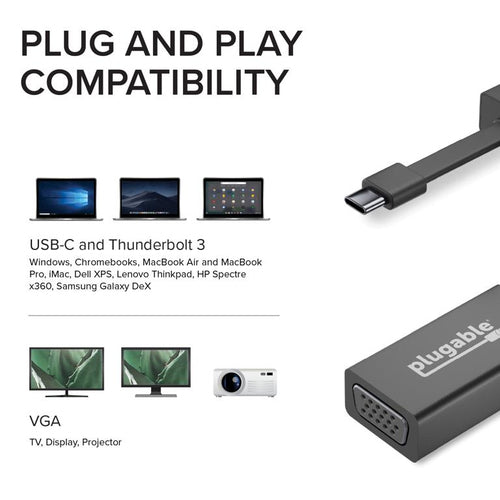 PLUGABLE USBC-TVGA USB C TO VGA ADAPTER