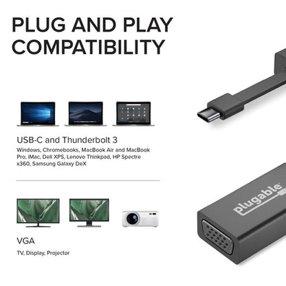 PLUGABLE USBC-TVGA USB C TO VGA ADAPTER
