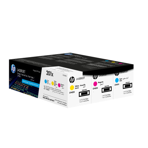 3PK 201X CYM TRI-PACK TONER CARTRIDGE FOR LASERJET