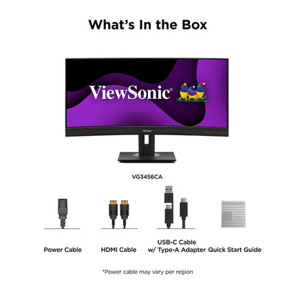 34IN UWQHD CURVED DOCKING MONIT WITH ERGONOMIC 21:9 100W USB C AND (VG3456CA)