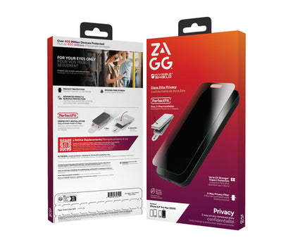 ZAGG GLASS ELITE PRIVACY SCREEN PROTECTOR FOR IPHONE 17 PRO MAX (200118658)