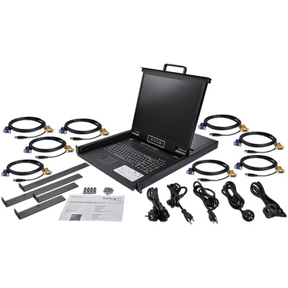 8 PORT RACKMOUNT KVM CONSOLE INTEGRATED LCD MONITOR KVM SWITCH