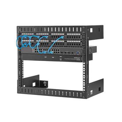 8U WALL MOUNT PATCH PANEL RACK 2 POST OPEN FRAME IT EQUIPMENT RACK