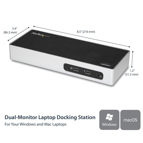 USB 3.0 DOCKING STATION UNIVERSAL DUAL MONITOR HDMI DVI VGA