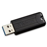 10PK 32GB VERBATIM USB BLK PINSTRIPE 3.0 FLASH DRIVE-RETRACT