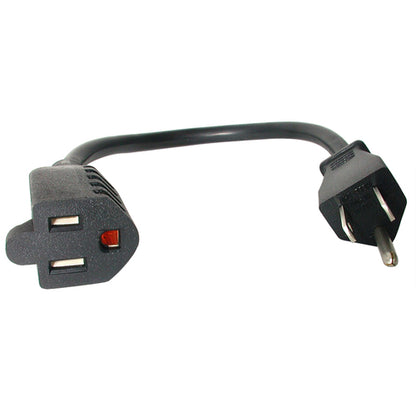 1FT SHORT EXTENSION CORD NEMA 5-15R TO 5-15P POWER MONITOR CABLE