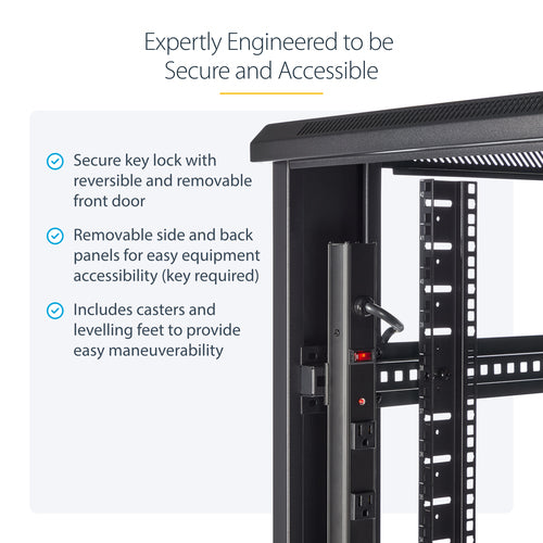 42U SERVER RACK CABINET 4 POST NETWORK EQUIPMENT RACK ENCLOSURE