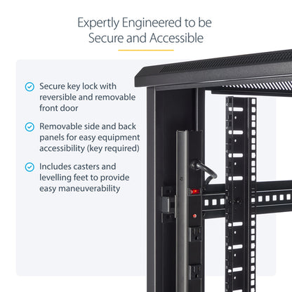 42U SERVER RACK CABINET 4 POST NETWORK EQUIPMENT RACK ENCLOSURE