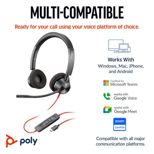 POLY BW 3320-M USB-C HS USB-C/A +USB-C/A (8X220AA)