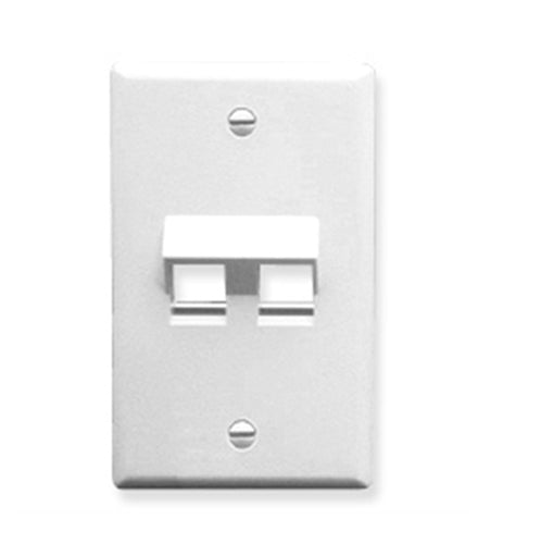 FACEPLATE- ANGLED- 1-GANG- 2-PORT- WHITE