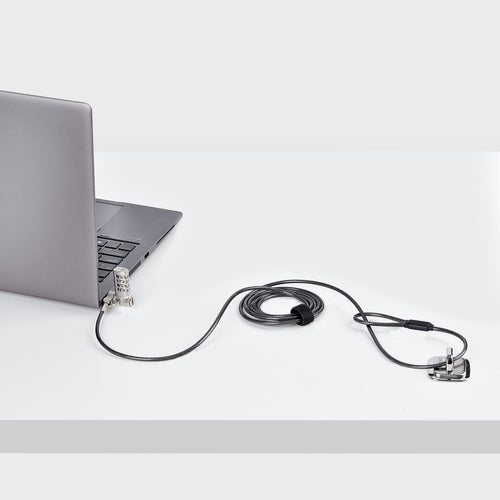 UNIVERSAL LAPTOP LOCK 6.6FT 3-IN-1 LOCKING SECURITY CABLE