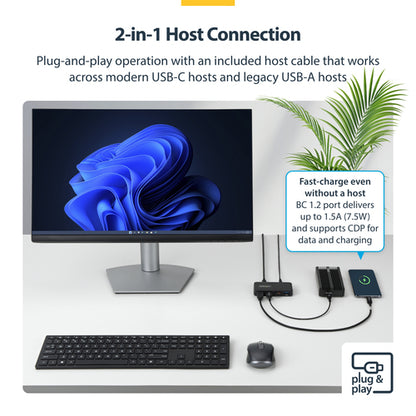 4-PORT USB-A HUB 5GBPS USB-C AND USB-A HOST CABLE