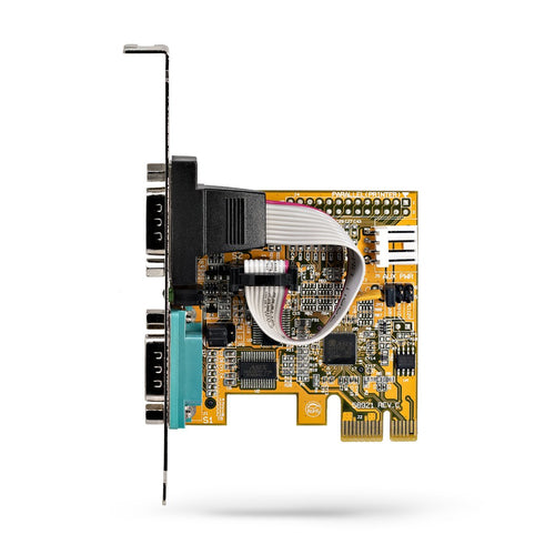 PCIE DUAL SERIAL PORT CARD - 16C1050 UART 5V/12V STATUS LIGHTS