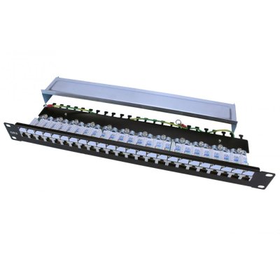 24 PORT CAT6 PATCH PANEL W/ LACING BAR