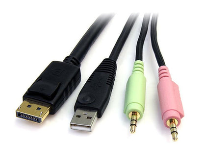 6FT USB DISPLAYPORT KVM CABLE AUDIO USB DP KVM CABLE KVM CORD