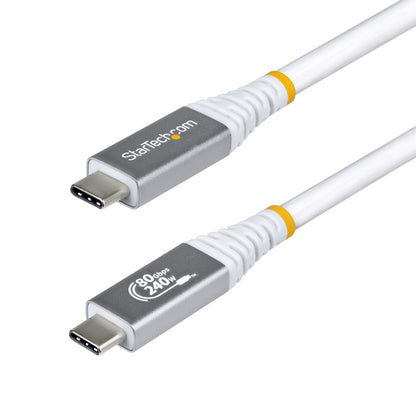 1.5FT USB4 CABLE WHITE USB-IF CERTIFIED 8K120/DP2.1/240W/80GBPS