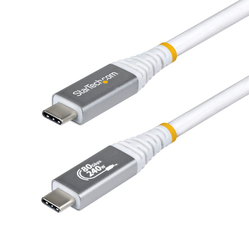 5FT USB4 CABLE WHITE USB-IF CERTIFIED 8K120/DP2.1/240W/80GBPS