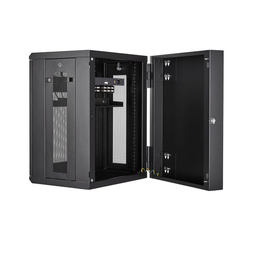 WALL MOUNT NETWORK CABINET 15U HINGED SERVER RACK ENCLOSURE