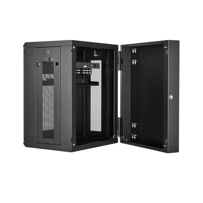 WALL MOUNT NETWORK CABINET 15U HINGED SERVER RACK ENCLOSURE