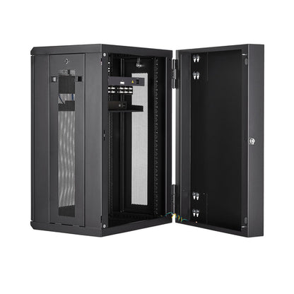 WALL MOUNT NETWORK CABINET 18U HINGED SERVER RACK ENCLOSURE