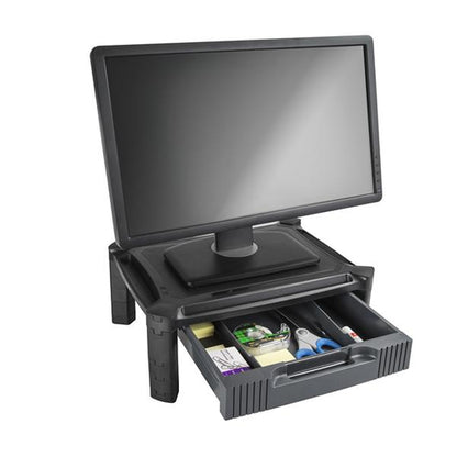 MONITOR RISER STAND WITH DRAWER COMPUTER SCREEN HEIGHT ADJUSTABLE