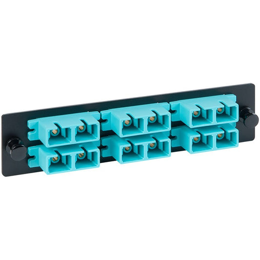 Adapter Panel- 6 Duplex SC- 12F- Aqua MM