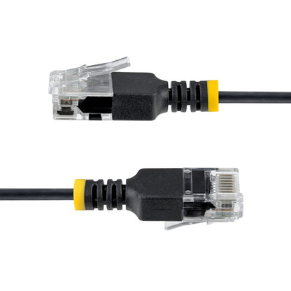 ULTRA SLIM CAT6A CABLE BLACK SLIM SNAGLESS RJ45 UTP PATCH CABLE