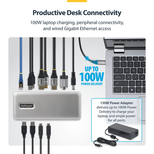 USB-C DOCKING STATION - TRIPLE-MONITOR DP/HDMI 4K60
