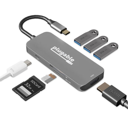 PLUGABLE USBC-7IN1 USB C 7-IN-1 MULTIPORT ADAPTER HUB