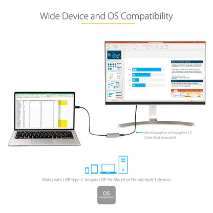 12IN USB C TO MINI DISPLAYPORT ADAPTER DONGLE USB-C TO MDP MONITOR