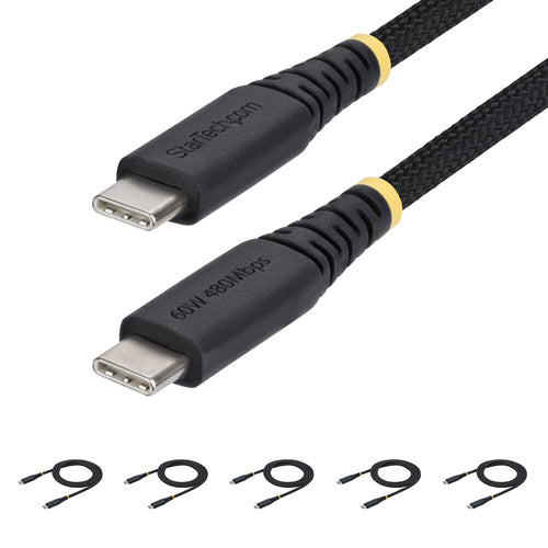 5-PACK USB-C CHARGING CABLE 60W PD/RUGGED USB 2.0 CHARGER CORD