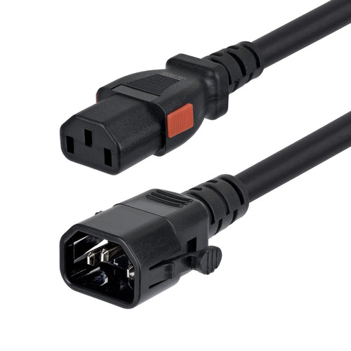10FT HEAVY DUTY POWER CORD TAA LOCKING C14 TO C13 EXTENSION CORD (C14LC13L14G15ABK10FT)