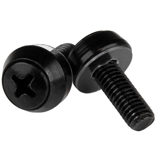 M6 MOUNTING SCREWS BLACK 12MM 50 PACK SERVER RACK CABINET SCREWS